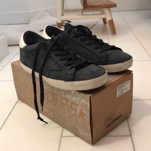 EUC Blue Nubuck Golden Goose Superstars